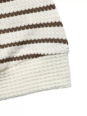 Coffee Brown relaxed pullover sweater with collared