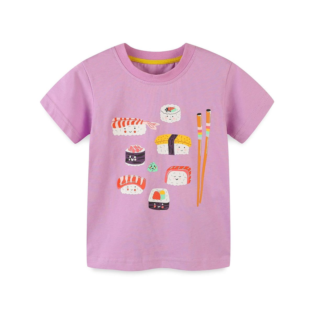 Playful Cartoon Fruit Print Toddler T-shirt