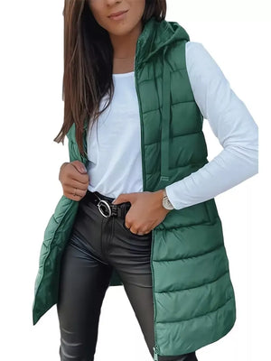 Navy Blue puffer vest with pocketed and sleeveless