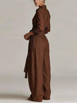 resort jumpsuit in White with collared