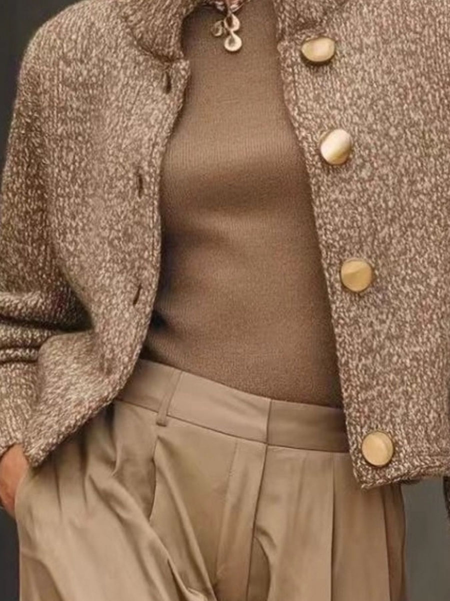 100% polyester Care instructions: Machine wash cold cardigan in Camel with relaxed silhouette