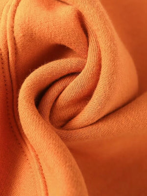 Casual Zip-Up Top & Wide-Leg Pants Set in Orange