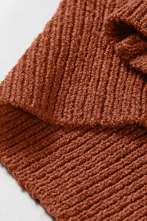 Ribbed Knit Round Neck Short Sleeve Sweater option 9