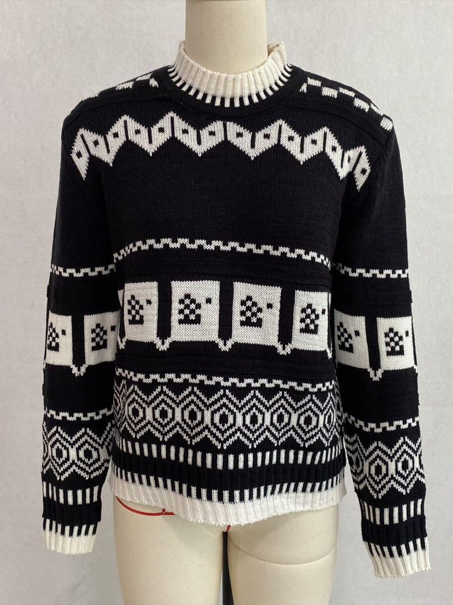red crewneck sweater