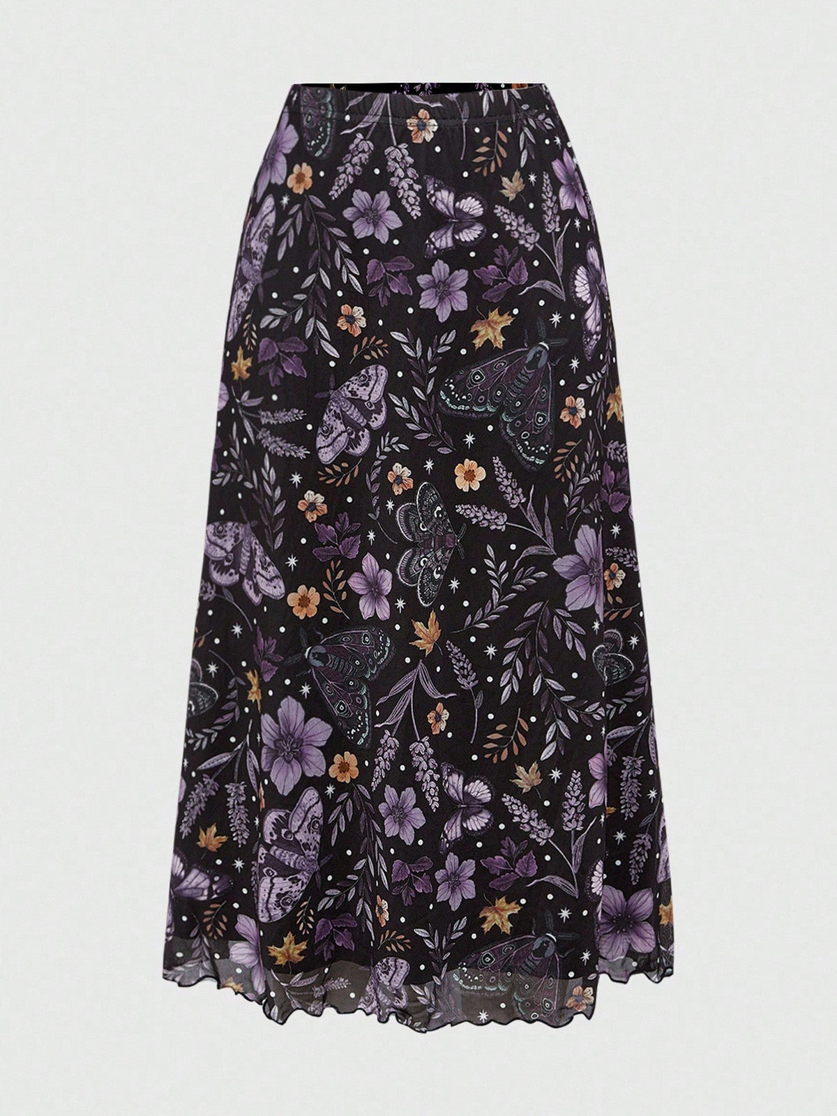 Whimsical Floral Midi Skirt Design