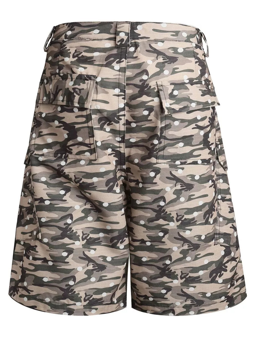Men S Camouflage Cargo Capris in Green Camouflage