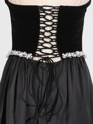 Lace Up Back Tube Maxi Dress option 6