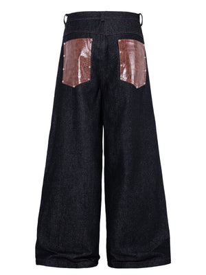 100% polyester Care instructions: Machine wash cold jeans in Black with wide-leg silhouette