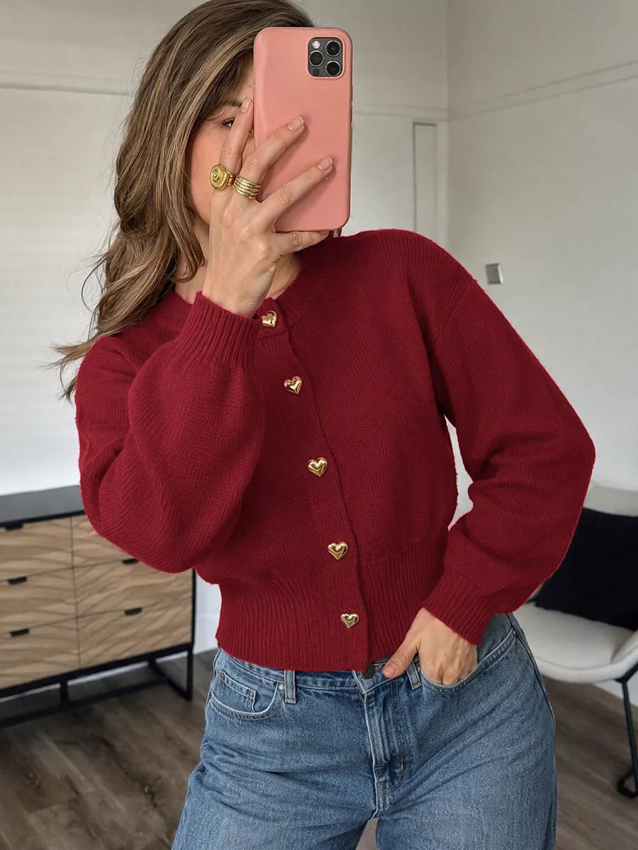 100% acrylic Care instructions: Machine wash cold cardigan in Red with regular silhouette