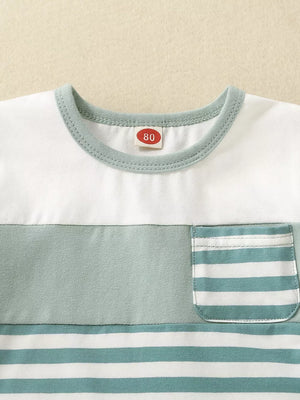Children's Striped T-shirt And Shorts Set option 13