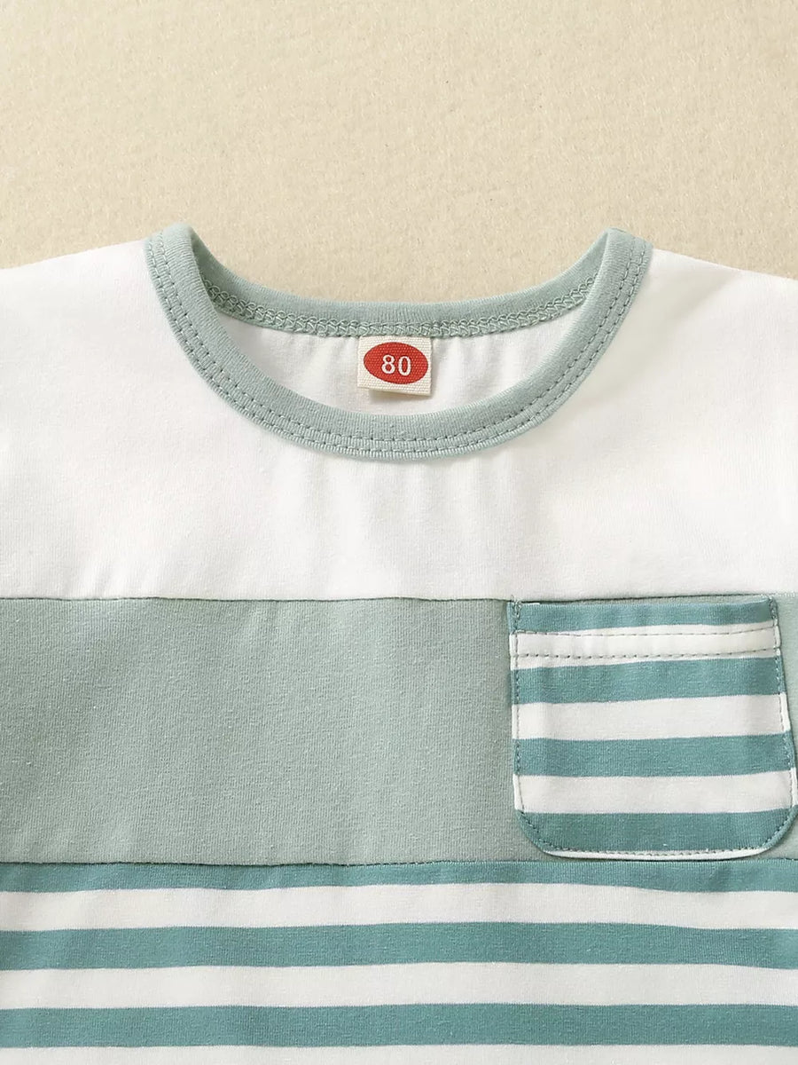 Children's Striped T-shirt And Shorts Set option 13