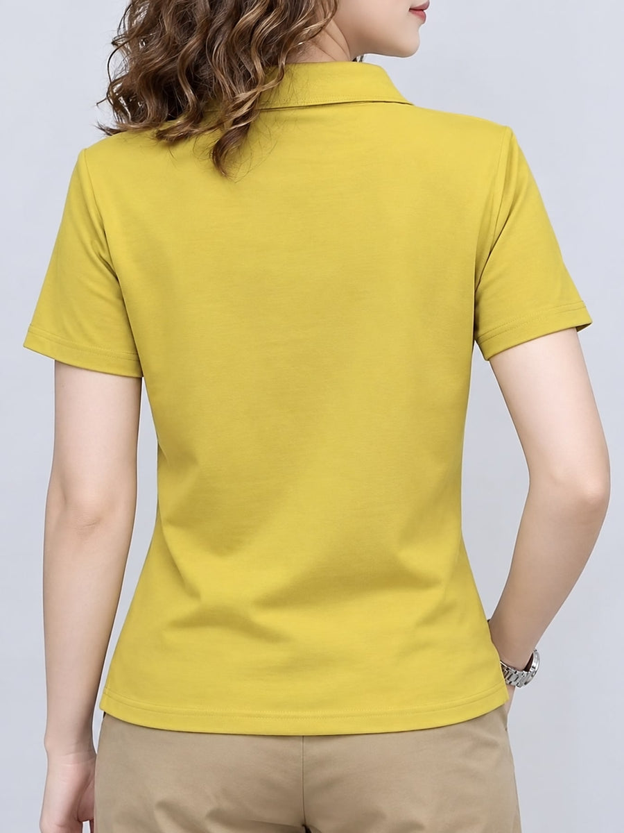 orange polo shirt with plus-size and short sleeve