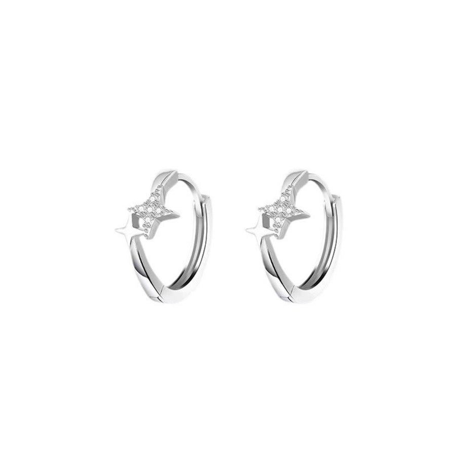 earrings in Silver with star and star motif
