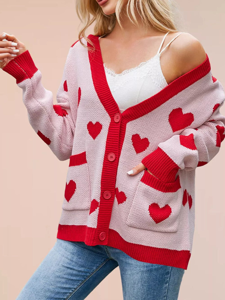 100% Acrylic Care instructions: Machine wash cold cardigan in Black Apricot with relaxed silhouette