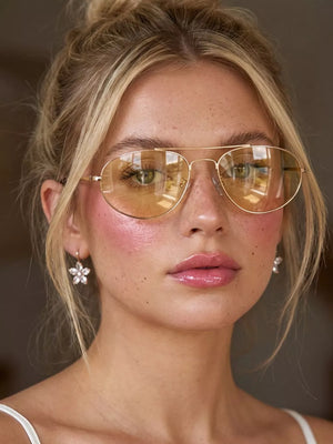 vintage-inspired sunglasses in Pastel Blue with N/A