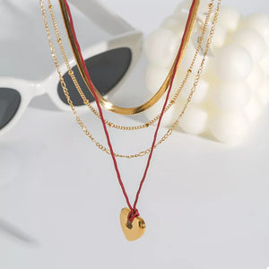 necklace in Gold with layered and collarbone length