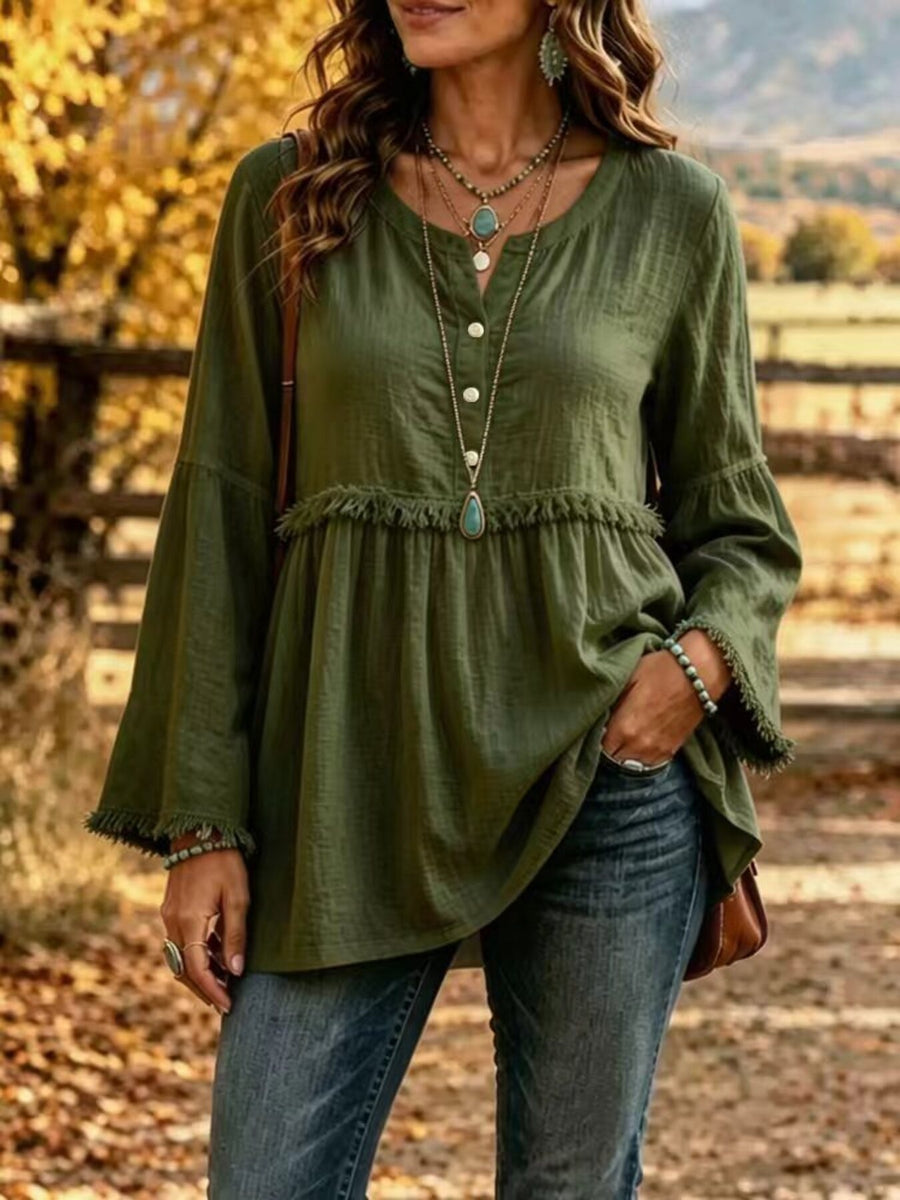 100% polyester Care instructions: Machine wash cold blouse in White with relaxed silhouette