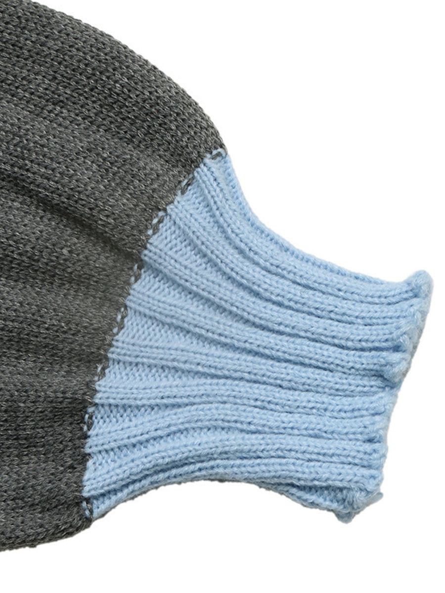 light blue relaxed crewneck sweater with crew neck