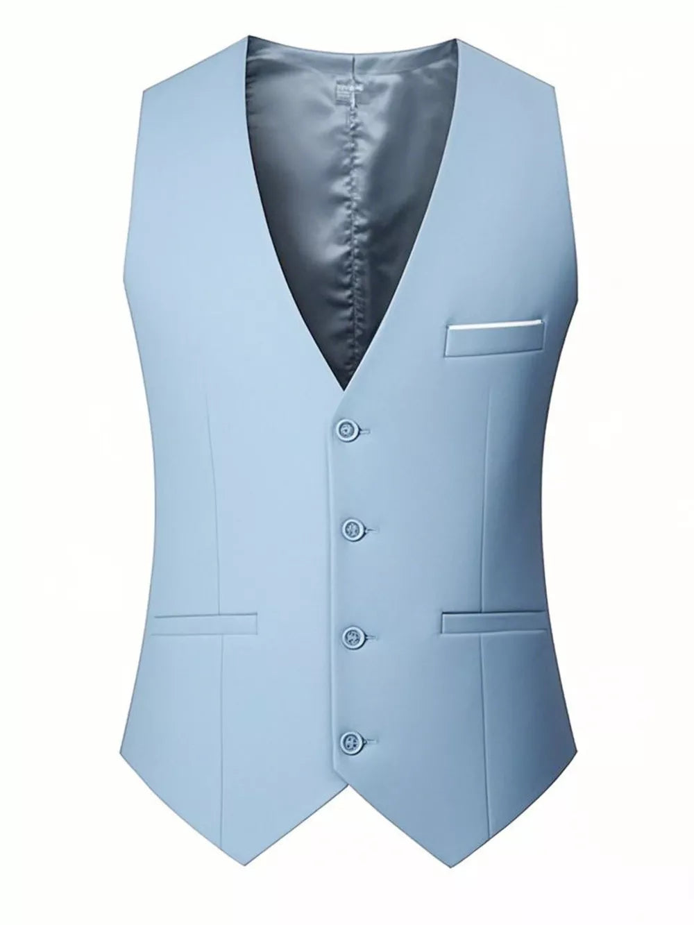 Men's Plus Size Classic Fit Button Up Vest in Khaki