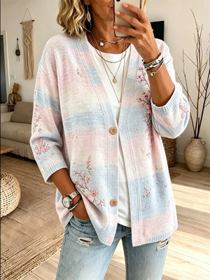 Dusty Pink cardigan with buttoned and long sleeve