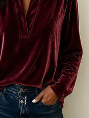 classic blouse in Pink with collared