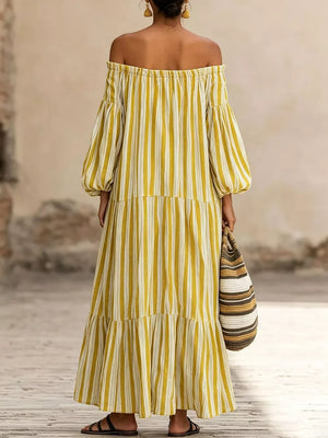 maxi dress featuring striped in lime green with 100% polyester Care instructions: Machine wash cold texture