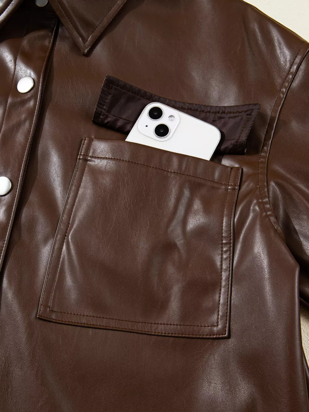 chocolate brown leather jacket