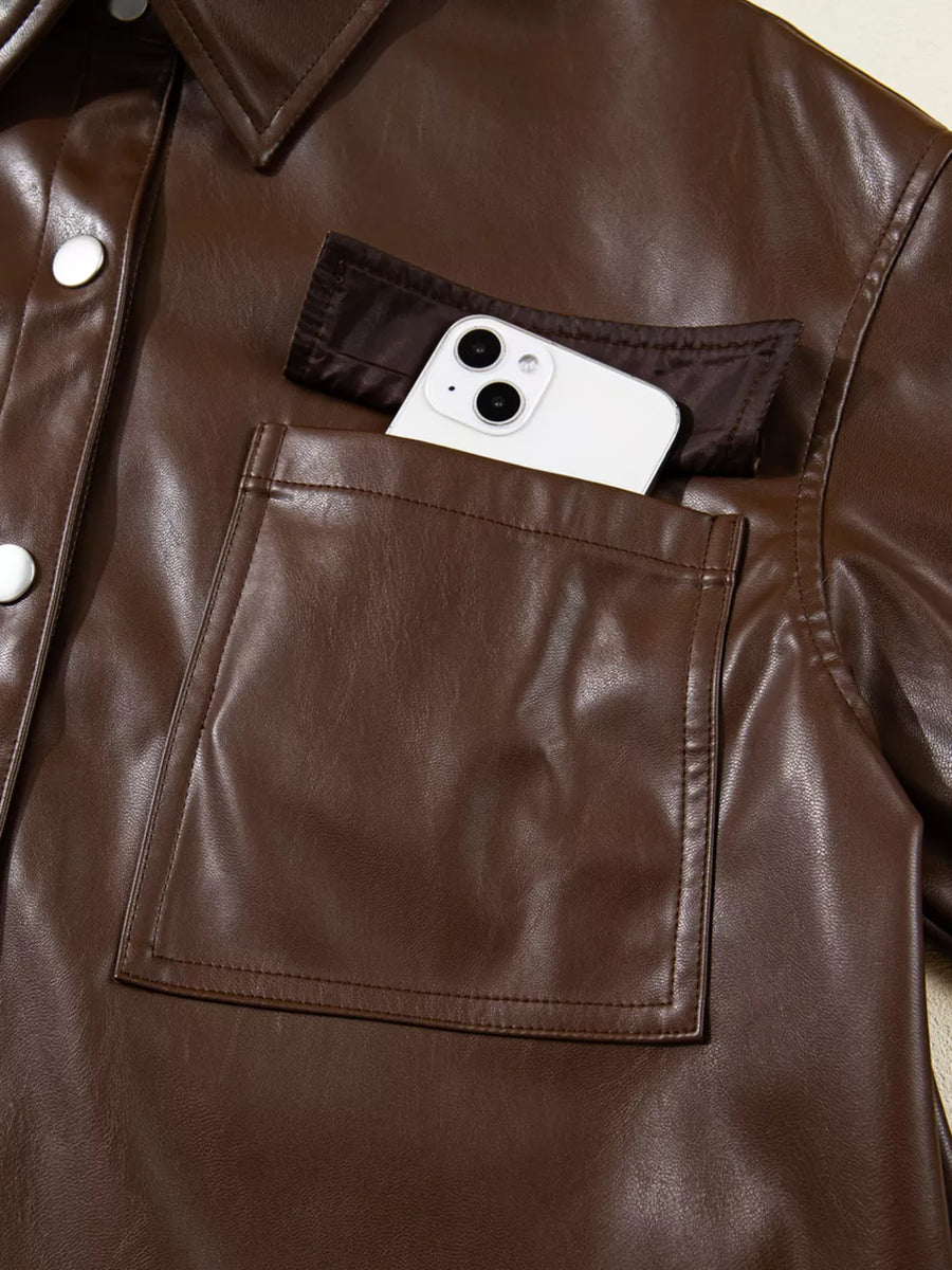 chocolate brown leather jacket