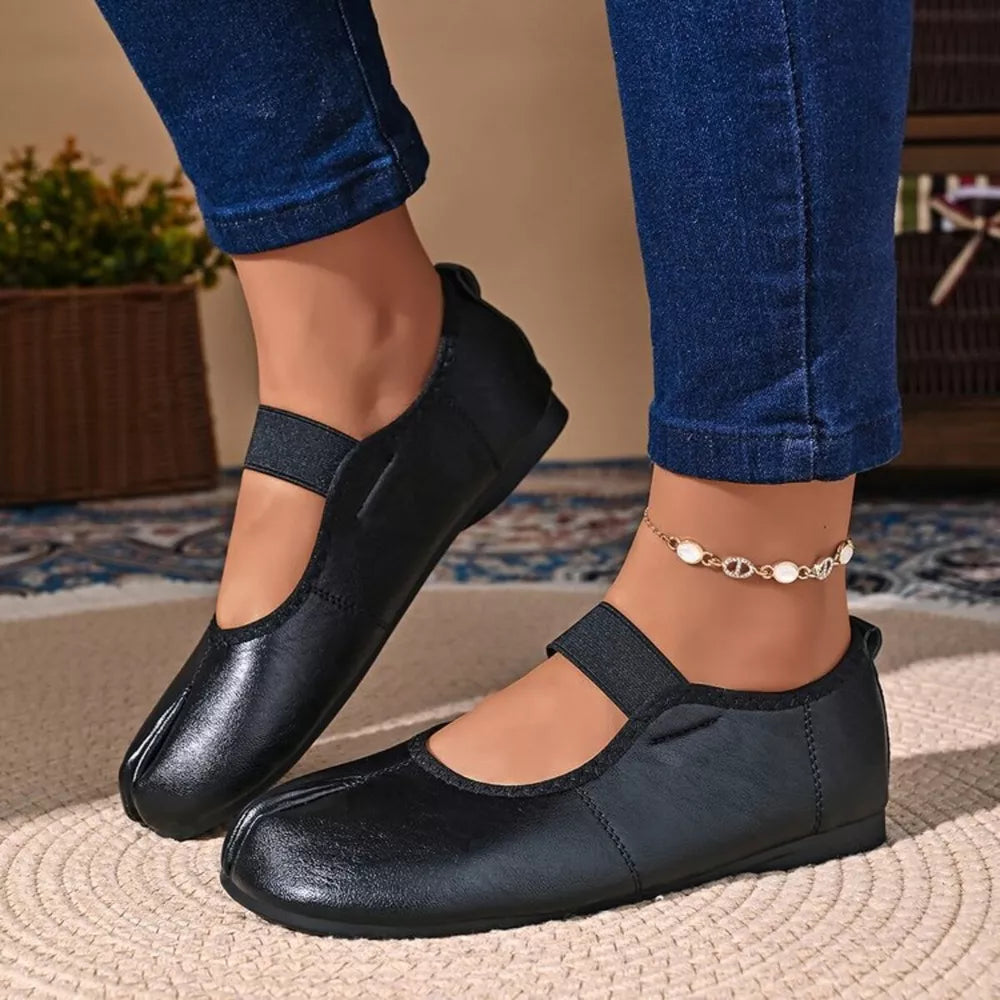 PU Leather,Rubber Imported Size &amp flats in dark brown with flats silhouette