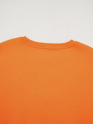 Dancing Critters Sequin Halloween Sweatshirt in Orange with sequin embellishment