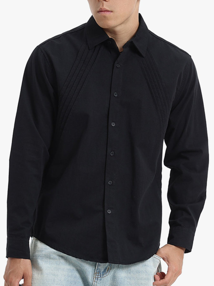 classic button-down shirt in beige with collared