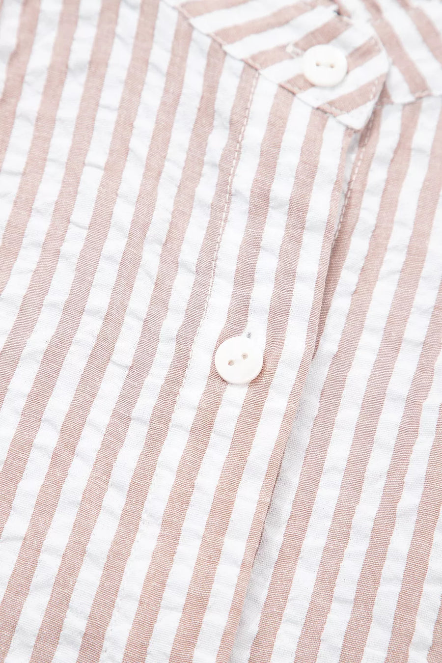 Stripe Frilled Collar Half Sleeve Shirt Dress option 13