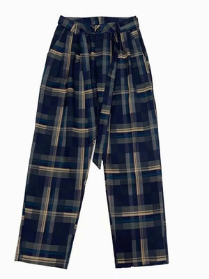 Black with Men's Plus Size Plaid Relaxed Fit Pants