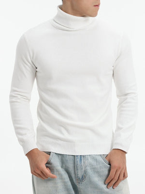 95%polyester,5%spandex Care instructions: Machine wash cold turtleneck sweater in White with slim silhouette