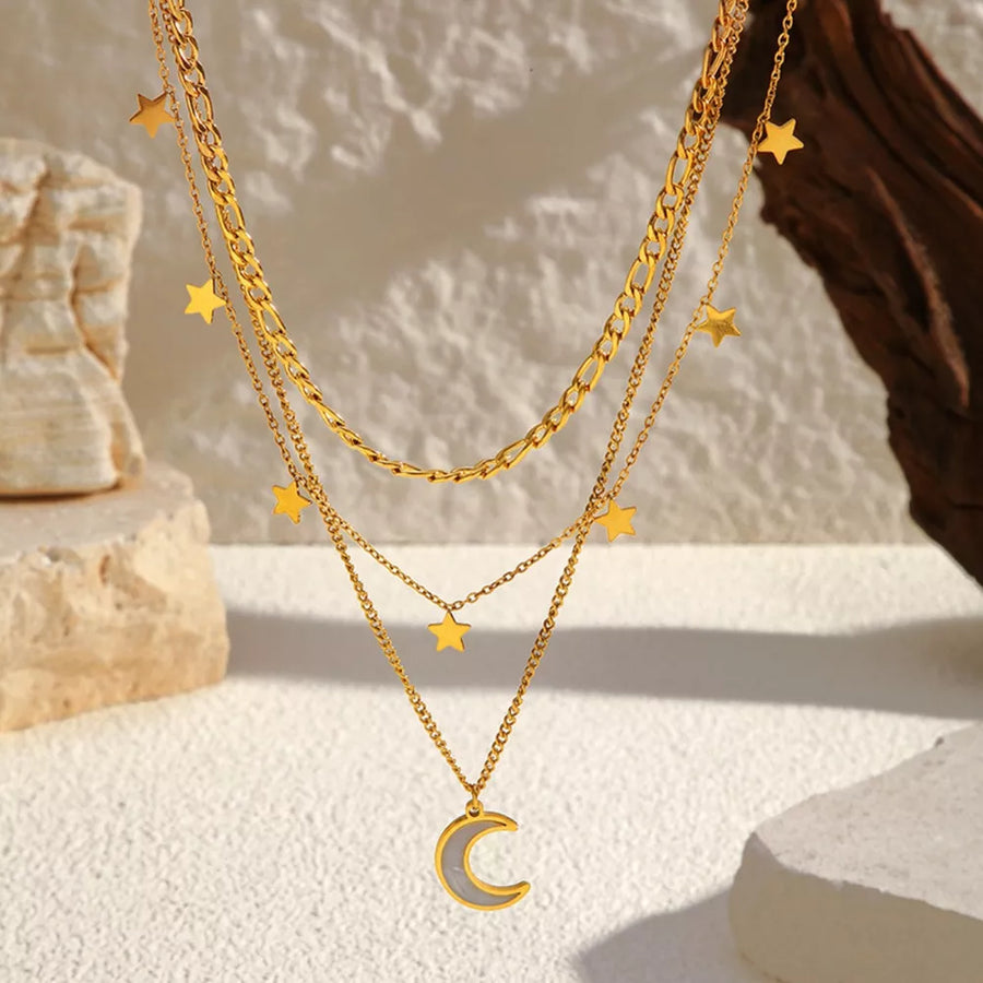 18K Gold-Plated, Resin, Stainless Steel Care instructions: Avoid wearing during necklace in gold with straight silhouette