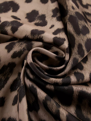 maxi skirt featuring leopard in dark brown with 100% polyester Care instructions: Machine wash cold texture