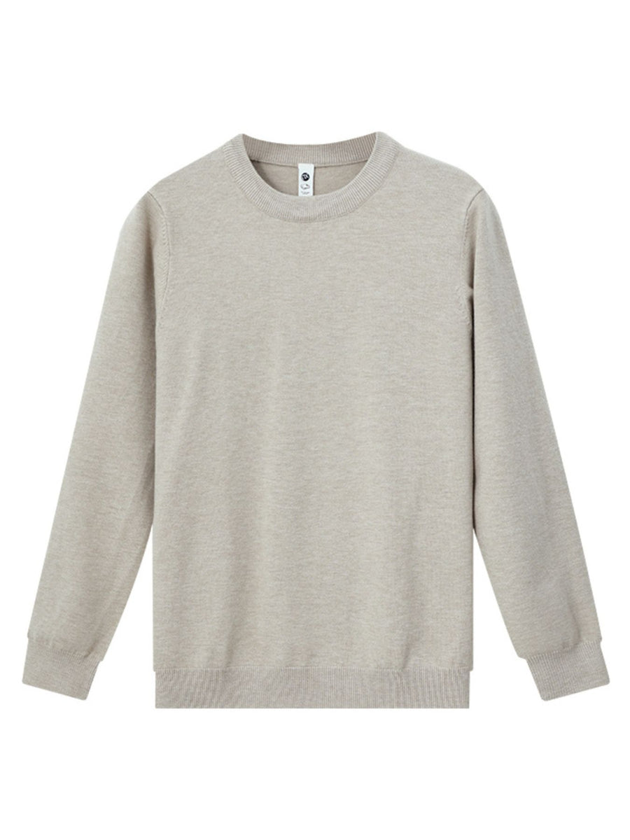 classic crewneck sweater in White with crew neck