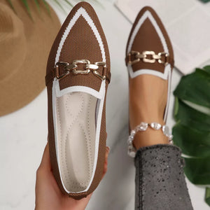 slip-on shoes in White with pointed toe and full-length