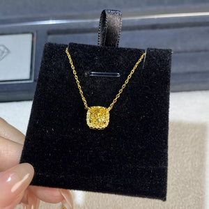 18K Gold-Plated, 925 sterling silver, Growing high-carbon diamonds Care instruct necklace in Gold with pendant necklace