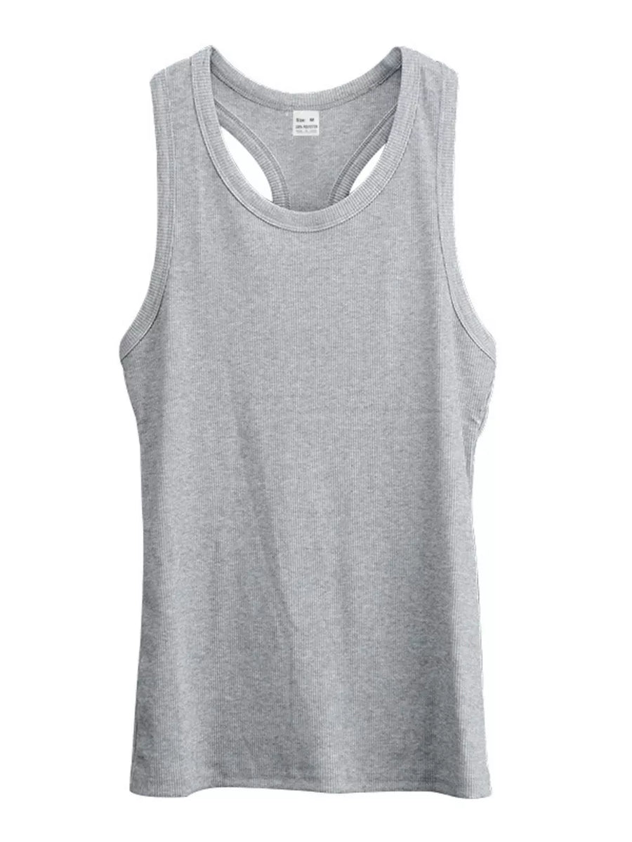 Men's Full Size Round Neck Tank in Bright Red