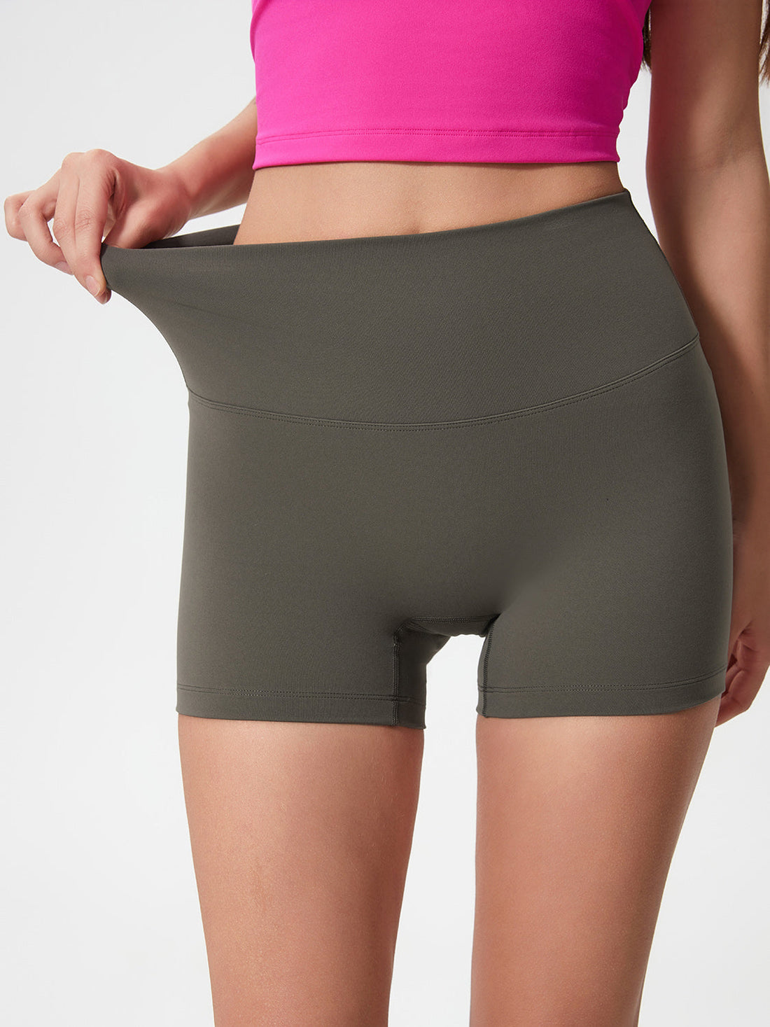 Nova Rise High-Motion Shorts in Deep Dark Green, seamless high-waisted activewear shorts with a comfortable stretch.