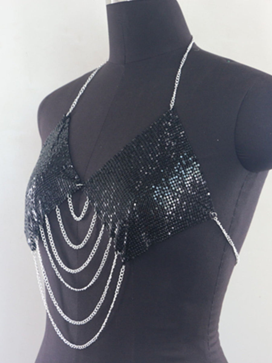 gold halter top
