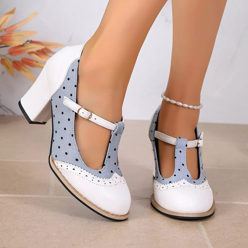 pumps featuring polka dot in black with PU Leather, Rubber Imported Size &amp texture