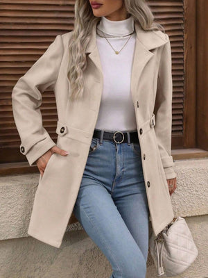 100% polyester Care instructions: Machine wash cold overcoat in Apricot Color with regular silhouette