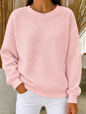 Apricot sweatshirt with stretch and long sleeve