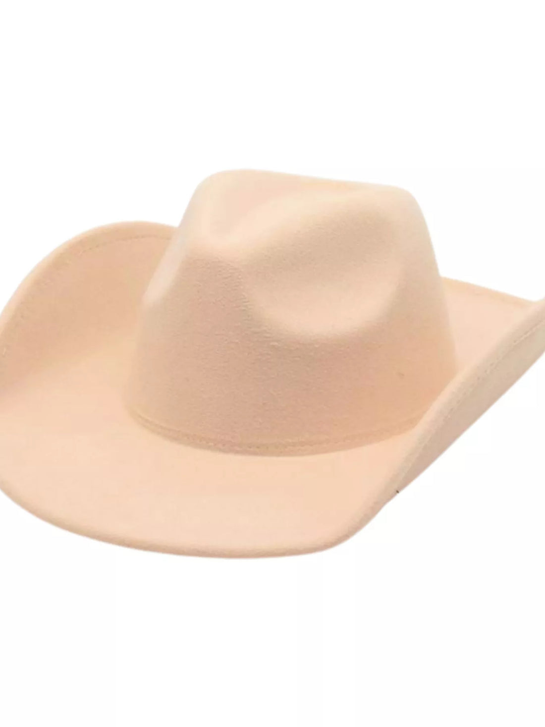 Classic cowboy hat in soft polyester, sherbet color, with a comfortable fit.