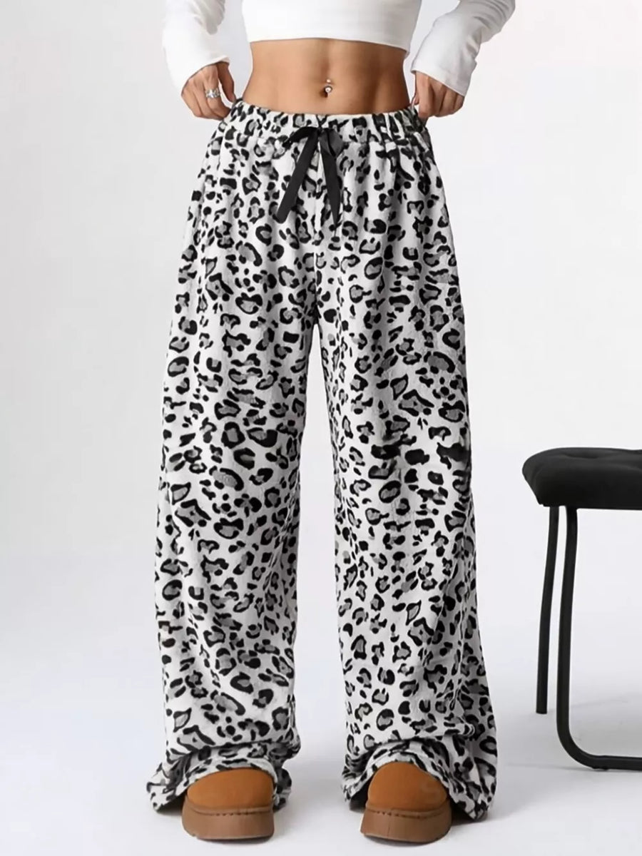 White lounge palazzo trousers