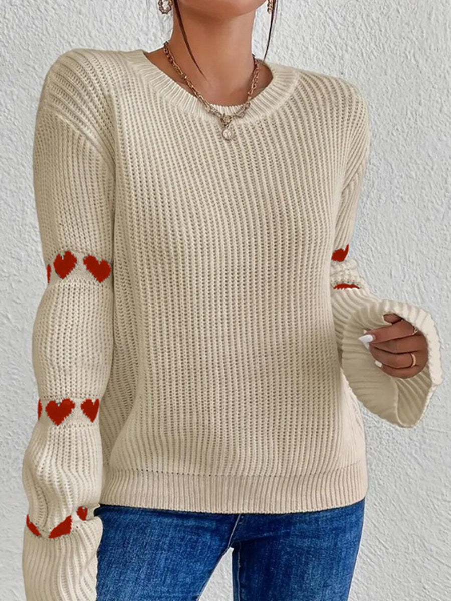 ivory pullover sweater with pullover and heart