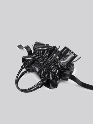 Black with crossbody bag with ruched 6