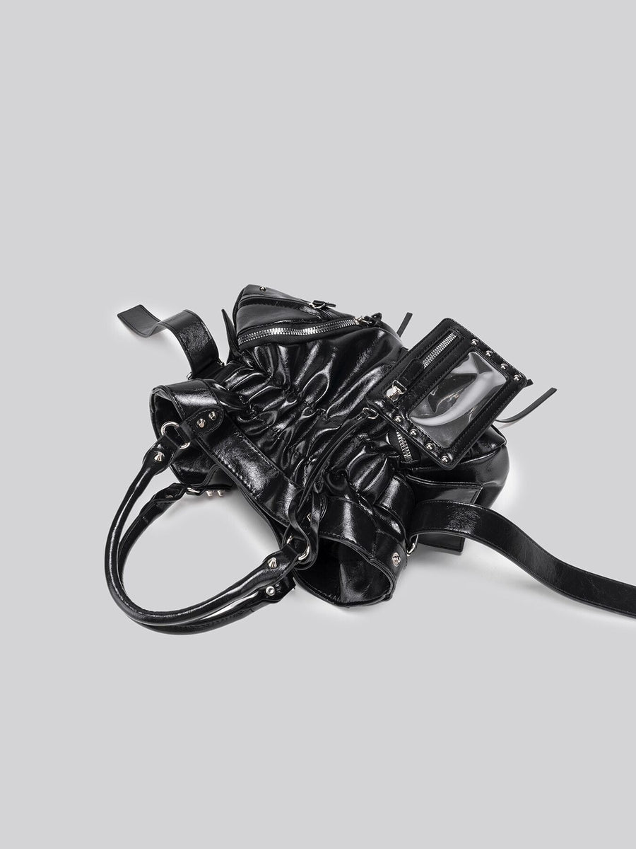 Black with crossbody bag with ruched 6